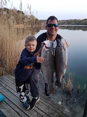 Solbjerggaard Ørredfiskeri 2019 fangst Familien Bunch